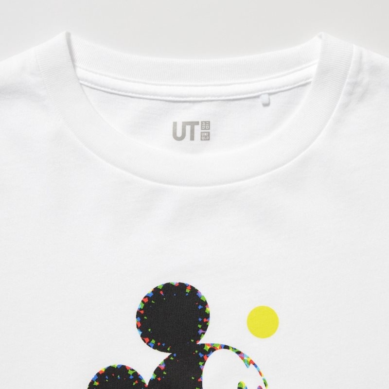 White Kids Uniqlo Mickey Stands Ut (Short Sleeve Graphic) T Shirts | USA FNODV-7261