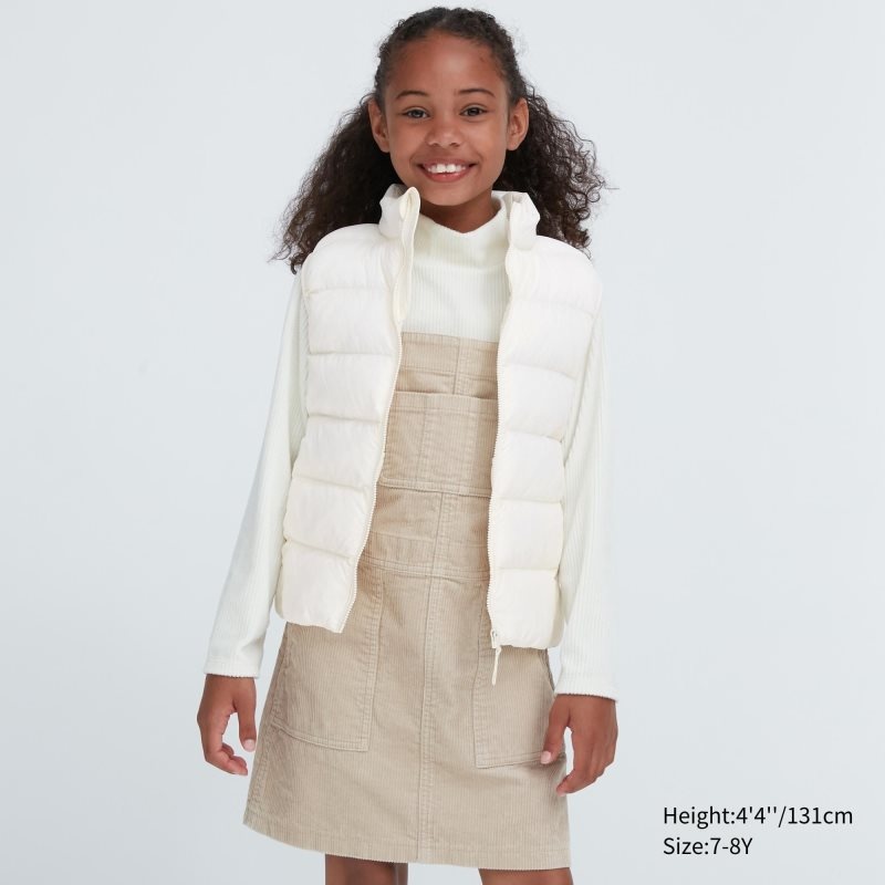 White Kids Uniqlo Pufftech Washable (Warm Padded) Vest | USA YJANT-4162