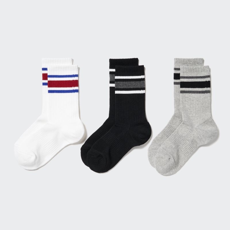 White Kids Uniqlo Regular 3 Pack Socks | USA EAZGY-8703