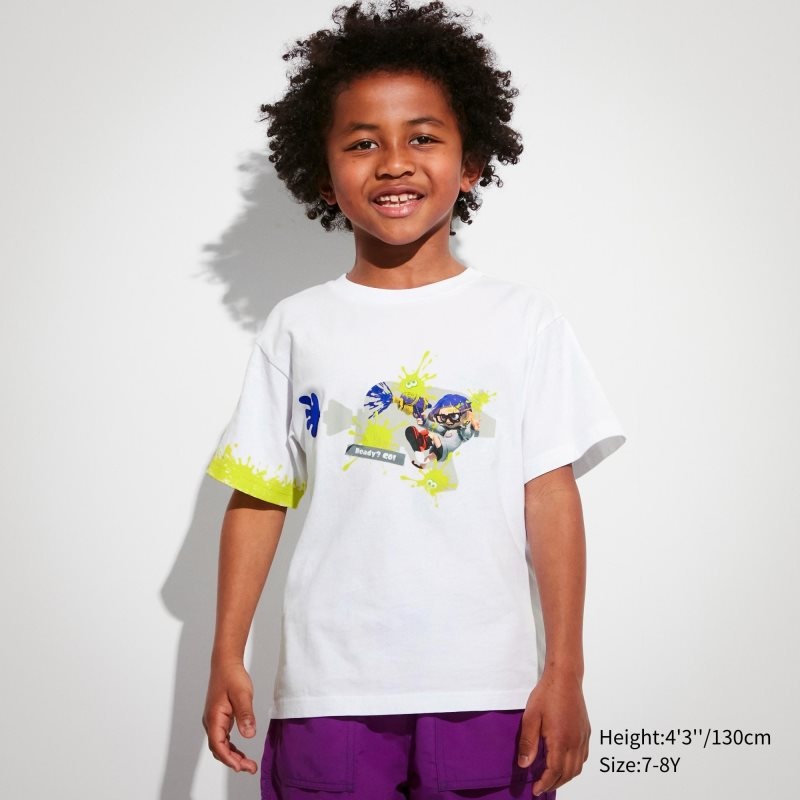 White Kids Uniqlo Splatoon 3 Ut (Short-sleeve Graphic) T Shirts | USA PNHRL-4907