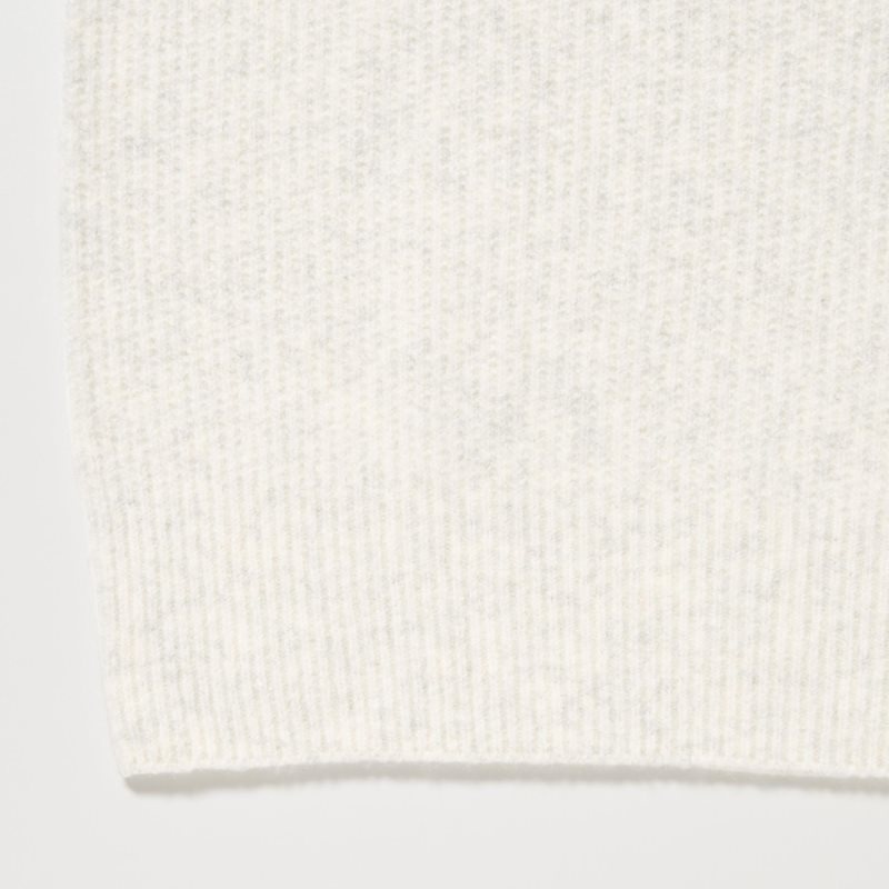 White Men Uniqlo 3d Knit Souffle Yarn Mock Neck Sweaters | USA HTOEF-8450