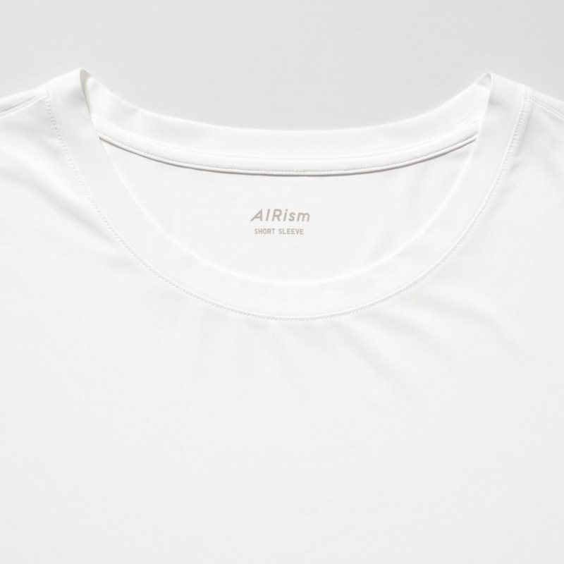 White Men Uniqlo Airism Crew Neck Short-sleeve T Shirts | USA NUIGS-0143