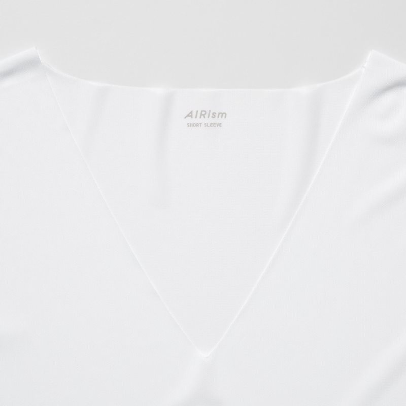 White Men Uniqlo Airism Mesh Anti-odor V-neck T Shirts | USA GWNHO-3589