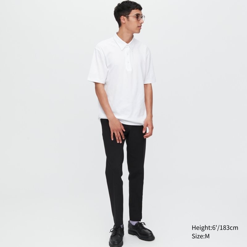 White Men Uniqlo Airism Pique Short-sleeve Polo Shirts | USA OVXCJ-6094