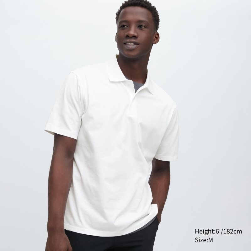 White Men Uniqlo Airism Regular Collar Polo Shirts | USA ZBRCK-0946