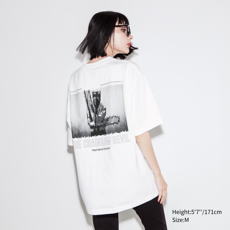 White Men Uniqlo Chainsaw Man × Kosuke Kawamura Short Sleeve Ut (Oversized) T Shirts | USA YPHLQ-7890