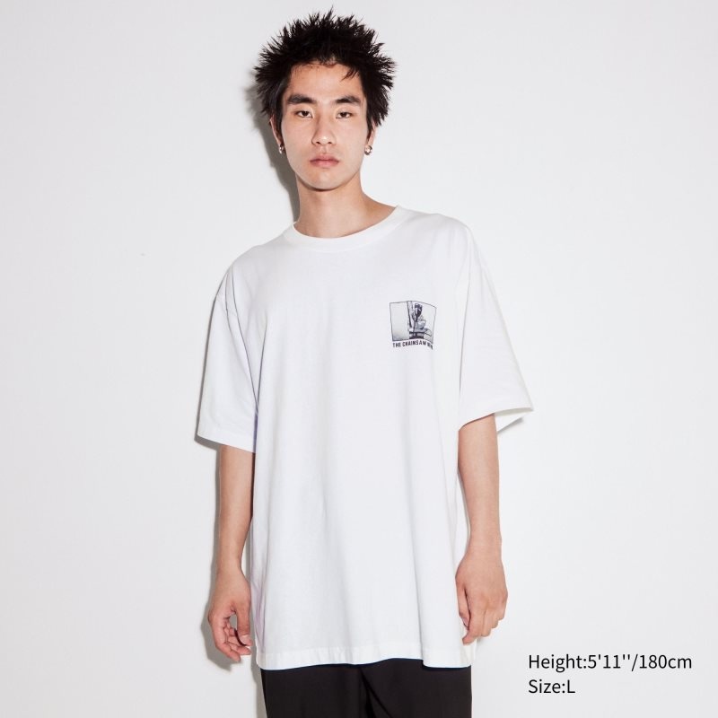 White Men Uniqlo Chainsaw Man × Kosuke Kawamura Short Sleeve Ut (Oversized) T Shirts | USA YPHLQ-7890