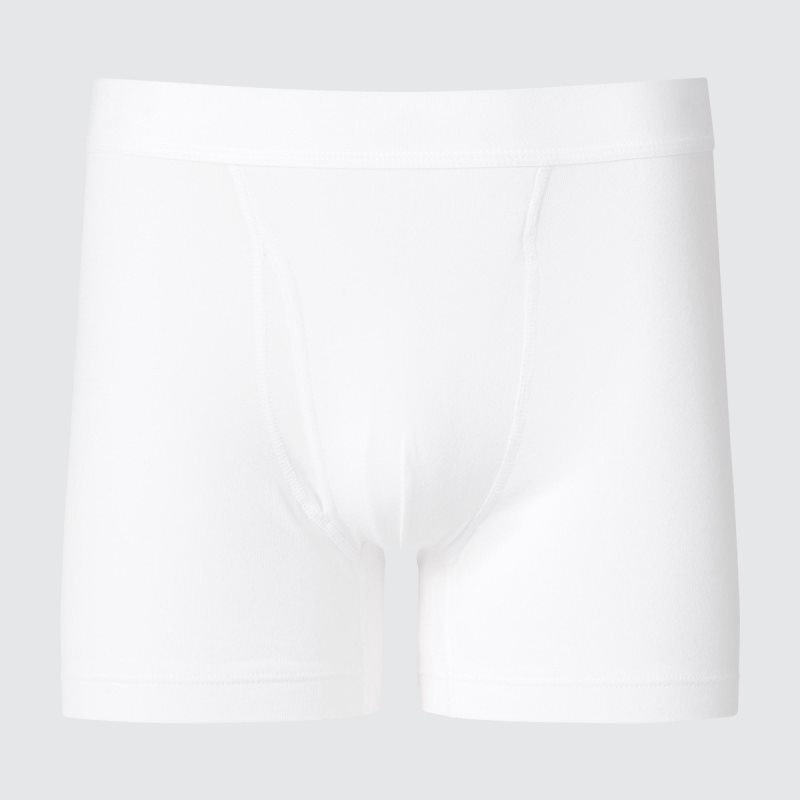 White Men Uniqlo Cotton Boxer Briefs | USA ETGOM-0589