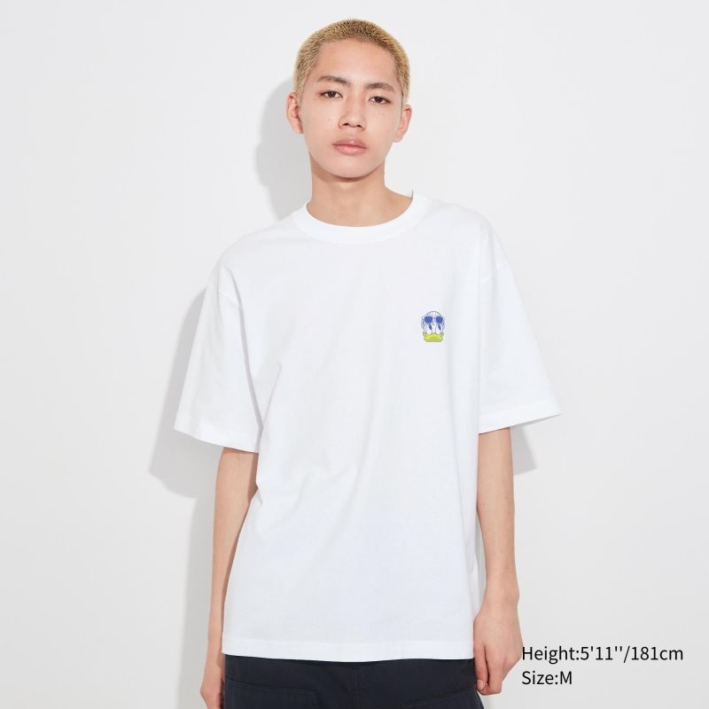 White Men Uniqlo Disney Good Vibes Ut (Oversized Short-sleeve Graphic) T Shirts | USA FUIWB-3570