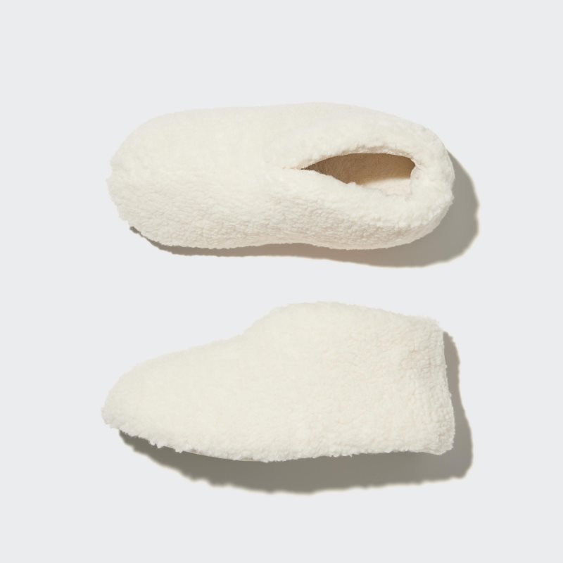 White Men Uniqlo Fleece Room Faux Shearling Fleece Slippers | USA MWGOR-1875