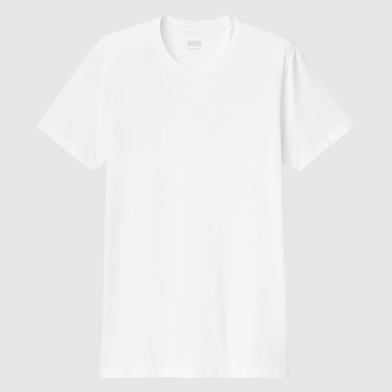 White Men Uniqlo Heattech Short-sleeve (2021 Edition) T Shirts | USA ZLYOM-8194