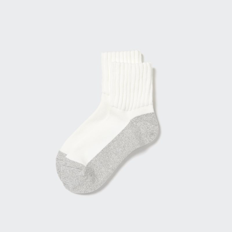 White Men Uniqlo Heattech Soft Pile Half Socks | USA XUFRE-7310