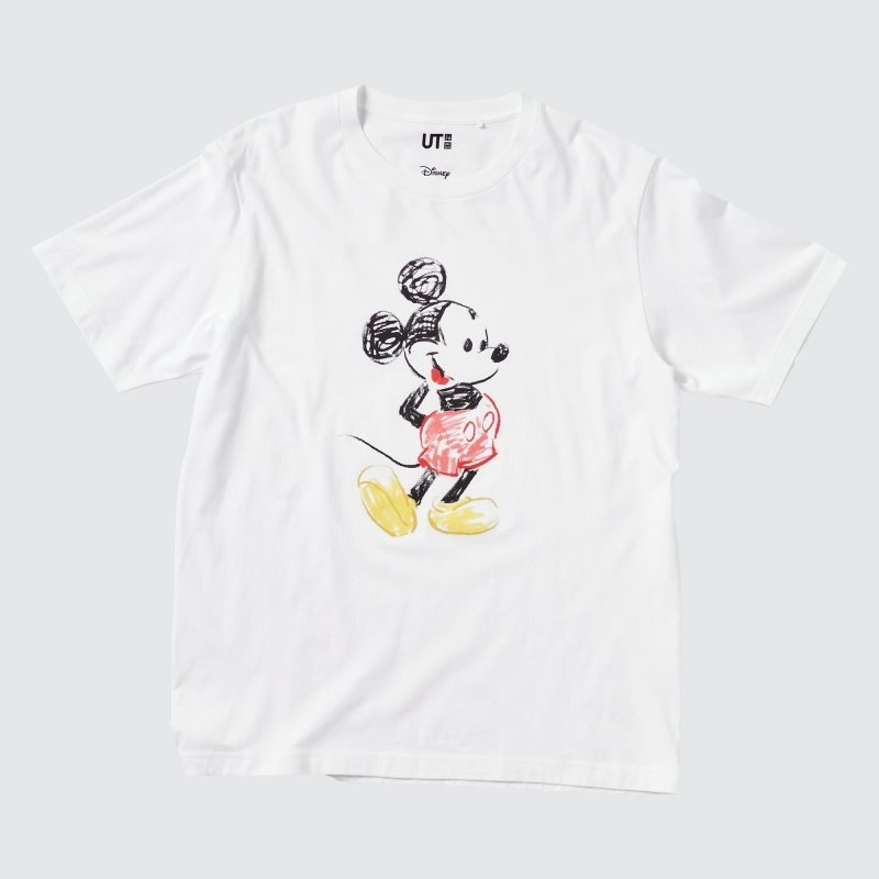 White Men Uniqlo Mickey Stands Ut (Short-sleeve Graphic) T Shirts | USA PXDOA-7320