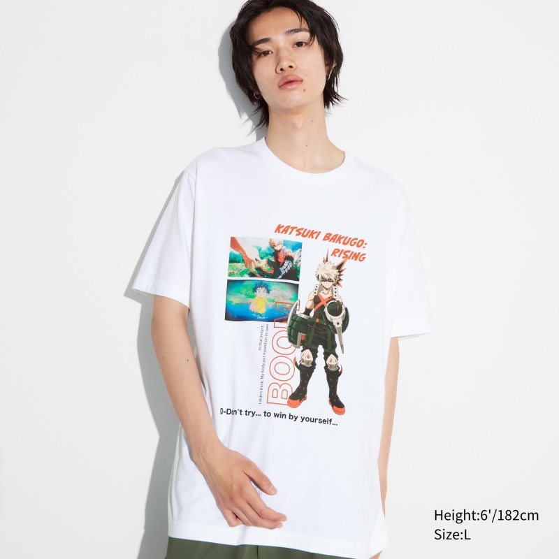 White Men Uniqlo My Hero Academia Ut (Short-sleeve Graphic) T Shirts | USA IEJZF-7354