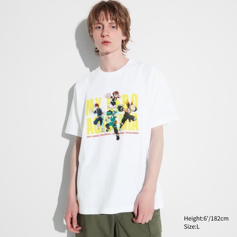 White Men Uniqlo My Hero Academia Ut (Short-sleeve Graphic) T Shirts | USA ZXQAO-3728