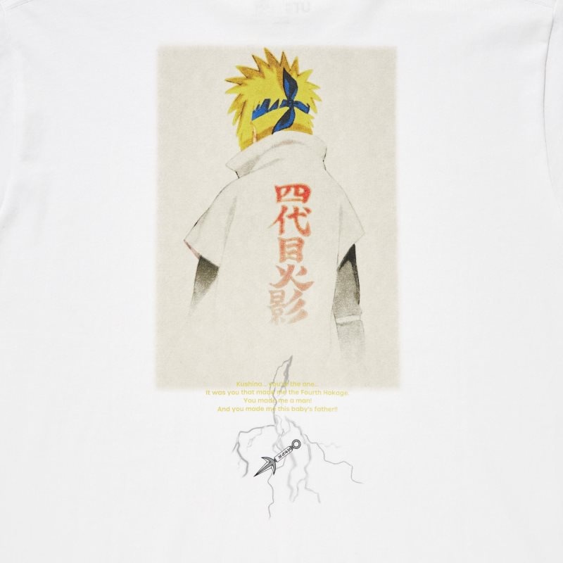 White Men Uniqlo Naruto Ut (Short-sleeve Graphic) (Minato Namikaze) T Shirts | USA MKWJC-7619