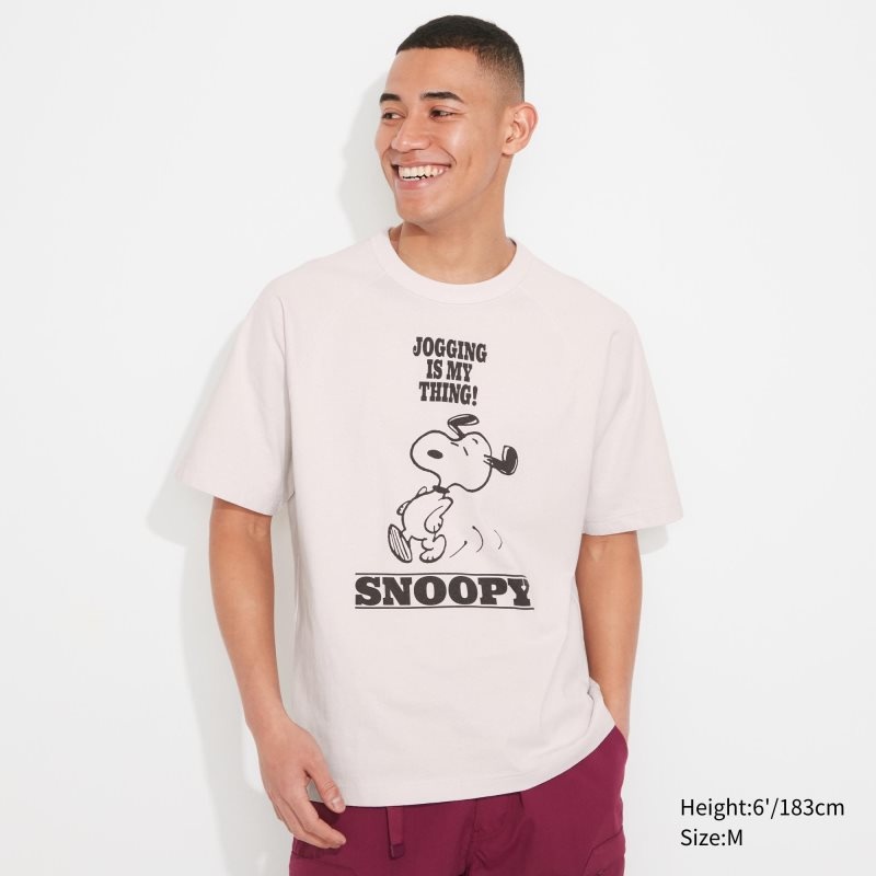 White Men Uniqlo Retro Peanuts Ut (Oversized Short-sleeve Graphic) T Shirts | USA UNAWC-5938