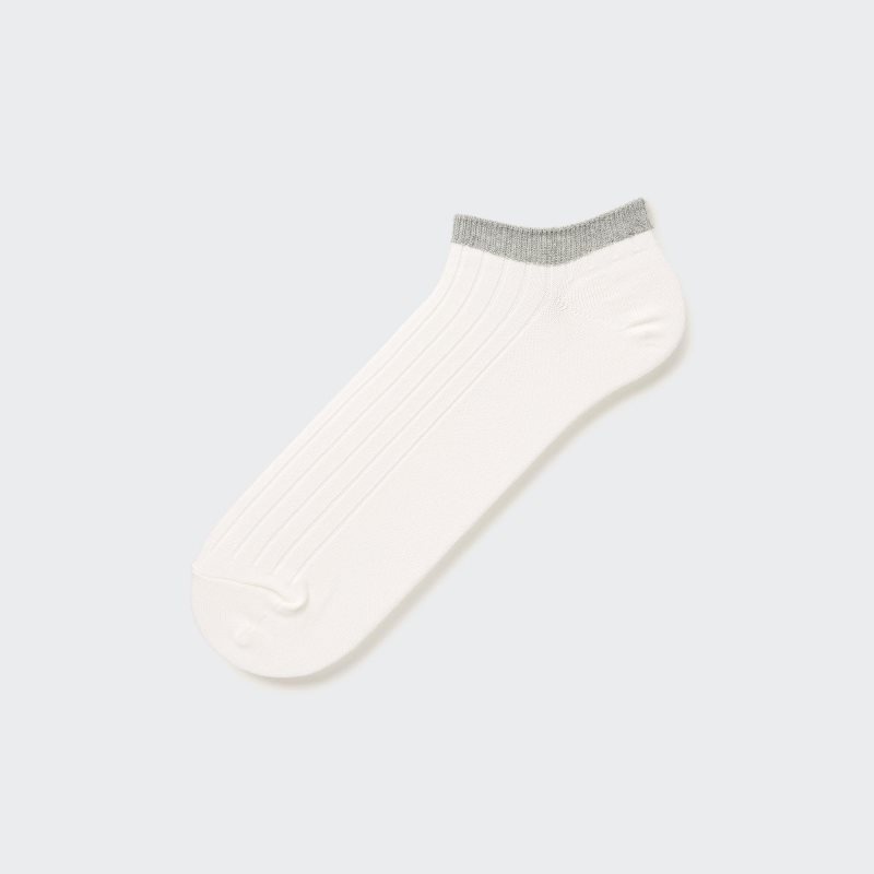 White Men Uniqlo Ribbed Short Socks | USA OXWUB-9164