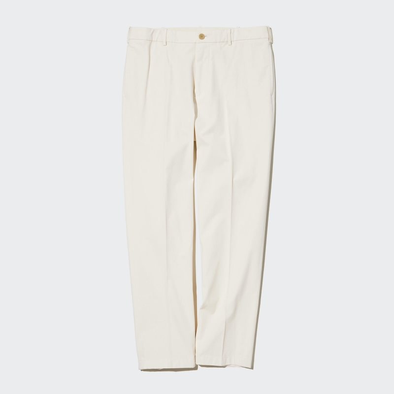 White Men Uniqlo Smart Ankle (2-way Stretch, Cotton,Tall) Pants | USA RNJPB-9164