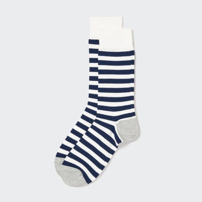 White Men Uniqlo Striped Socks | USA OZXQM-5421