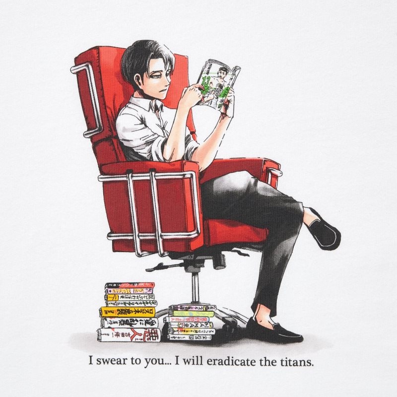 White Women Uniqlo Attack On Titan Ut (Short-sleeve Graphic) (The Captain Levi) T Shirts | USA PXVCO-5862