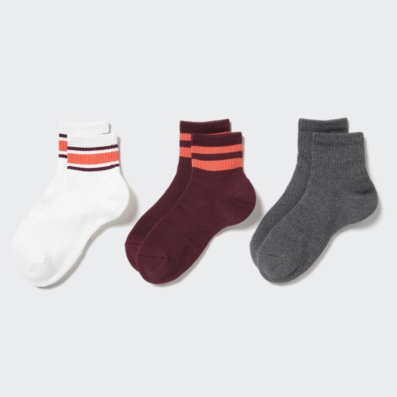 White Women Uniqlo Crew Pile Lined (3 Pairs) Socks | USA WFKJC-5843