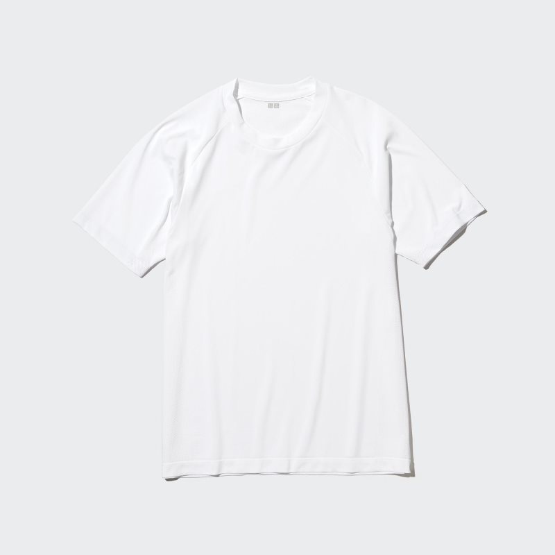 White Women Uniqlo Dry-ex Crew Neck Short-sleeve (Printed) T Shirts | USA JHBQR-4103