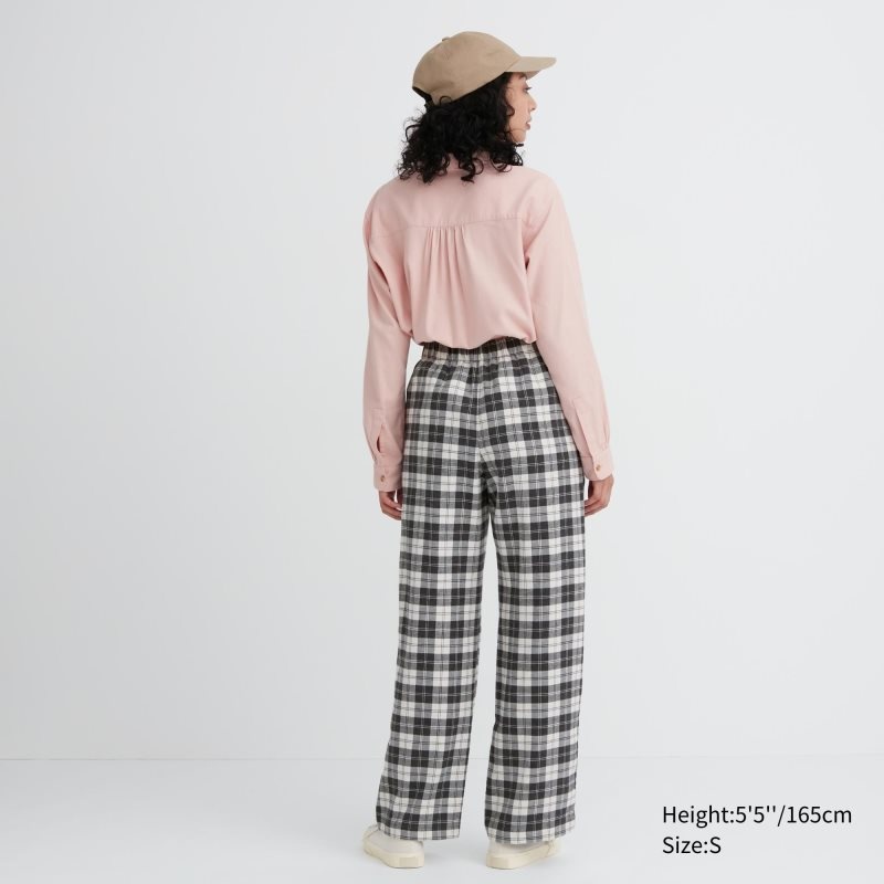 White Women Uniqlo Flannel Pants | USA VFULC-4873