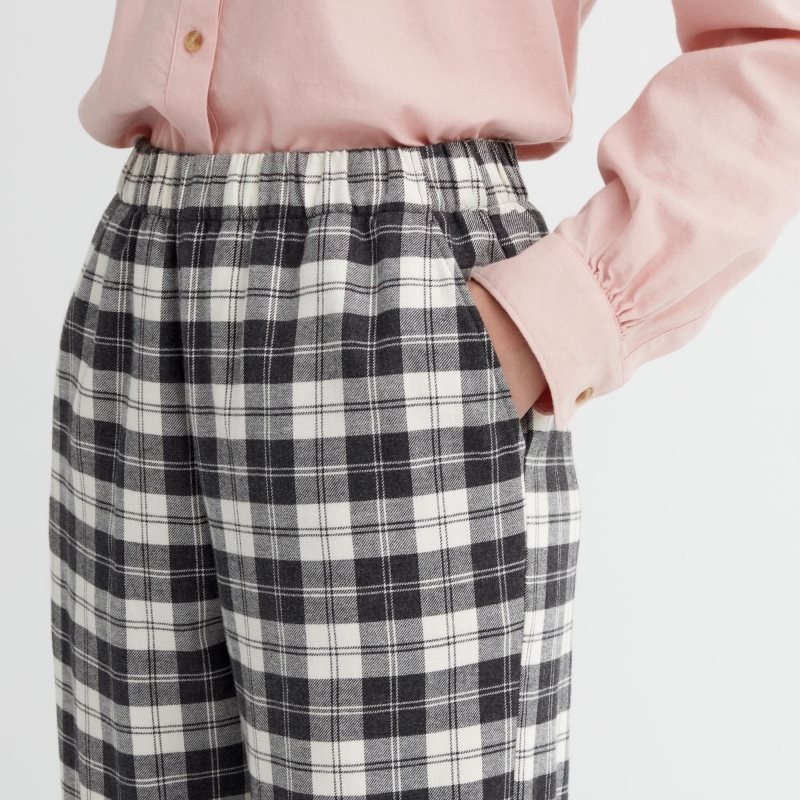 White Women Uniqlo Flannel Pants | USA VFULC-4873