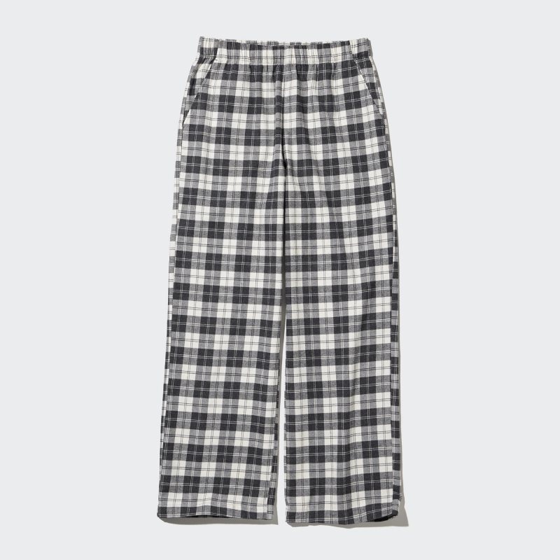 White Women Uniqlo Flannel Pants | USA VFULC-4873