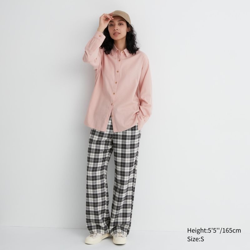 White Women Uniqlo Flannel Pants | USA VFULC-4873