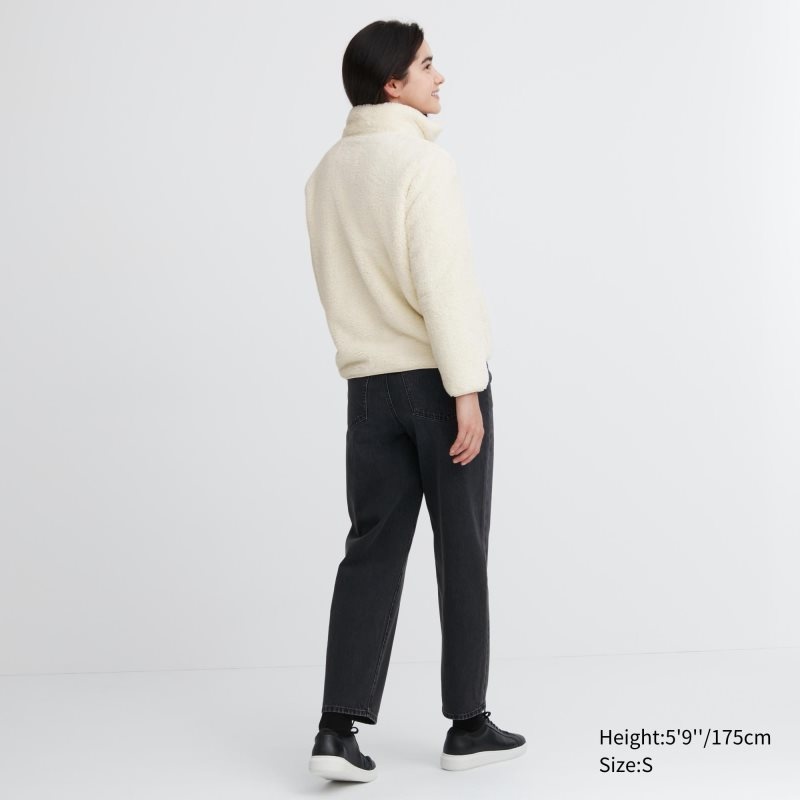 White Women Uniqlo Fluffy Yarn Fleece Full-zip Jackets | USA APNGR-0471