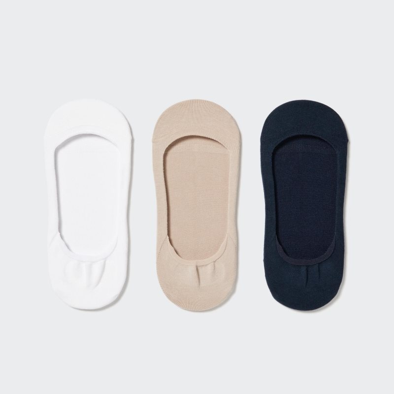 White Women Uniqlo Footsies 3 Pack (Low Cut) Socks | USA RWCKB-1847