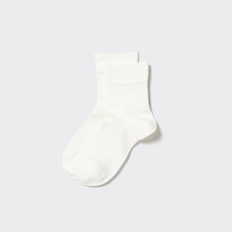 White Women Uniqlo Heattech Crew Relax Socks | USA HKMQZ-0287