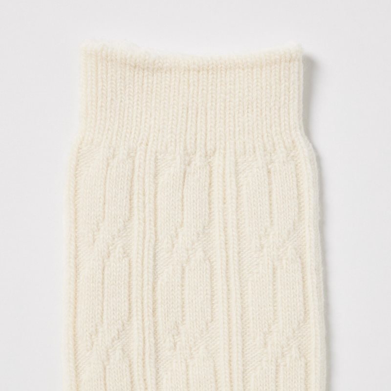 White Women Uniqlo Heattech Knee High (Cable) Socks | USA MCQVT-0167