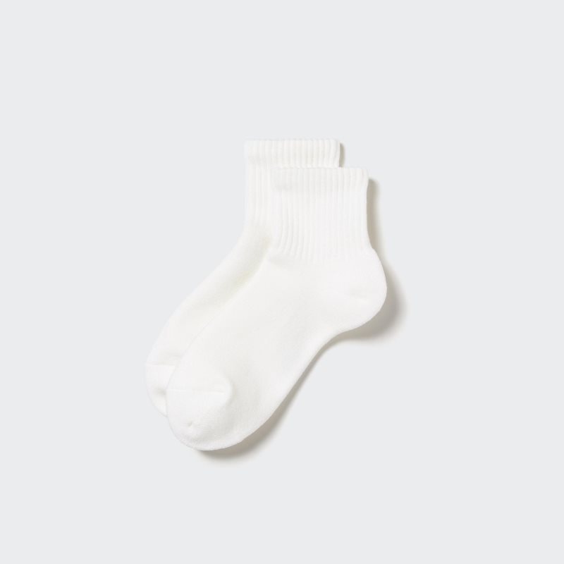 White Women Uniqlo Heattech Pile Half Socks | USA MQTUN-1903