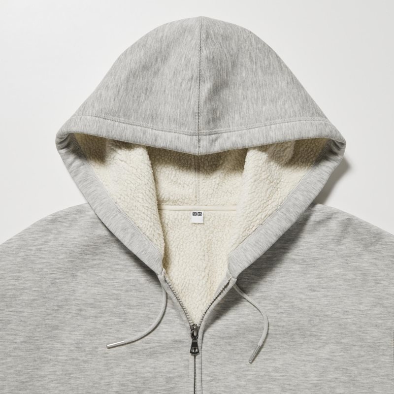 White Women Uniqlo Heattech Pile Lined Sweat Full-zip Hoodie | USA XMIYO-9816