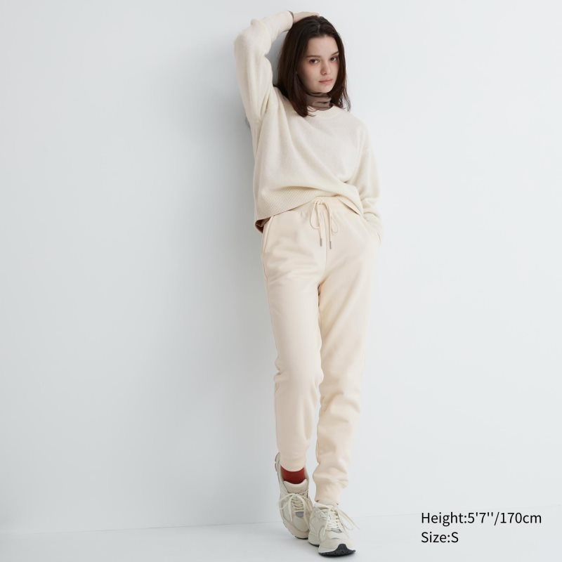 White Women Uniqlo Heattech Pile-lined Sweatpants | USA PKAJY-5692