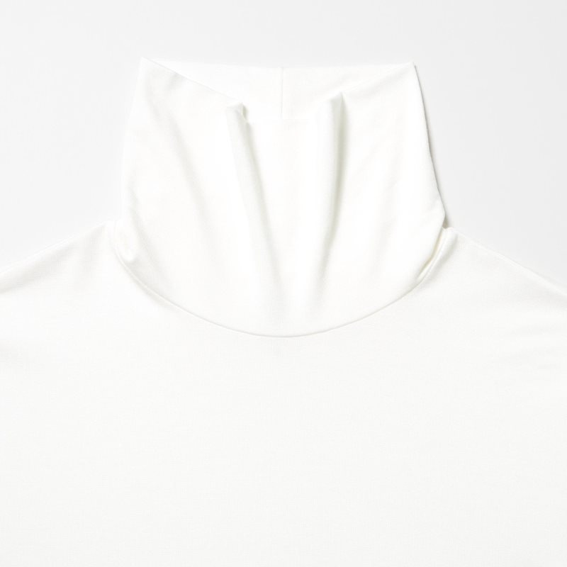 White Women Uniqlo Heattech Turtleneck Long-sleeve T Shirts | USA XKRZE-6438