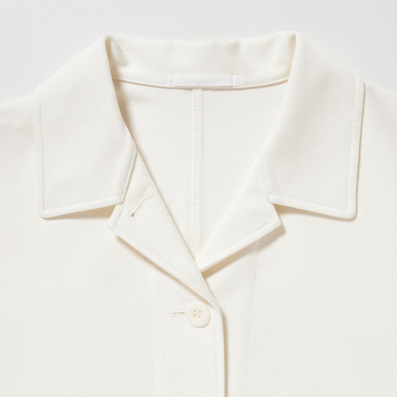 White Women Uniqlo Jersey Relaxed Jackets | USA KBZXT-8761