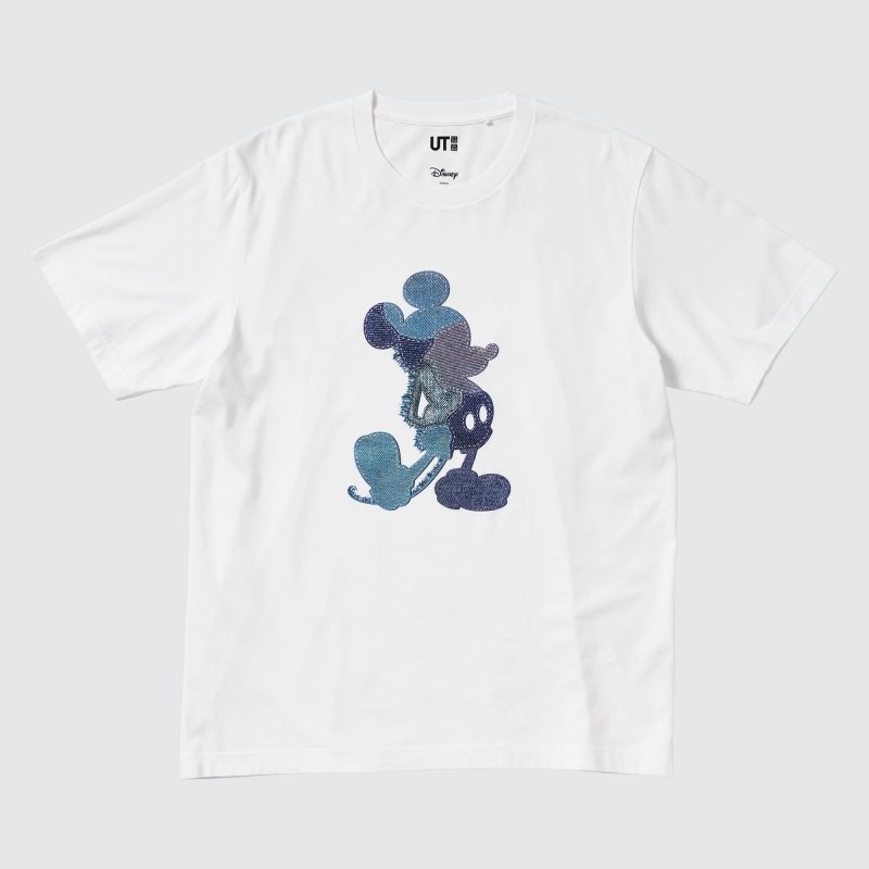 White Women Uniqlo Mickey Stands Ut (Short-sleeve Graphic) T Shirts | USA RZXNU-8956