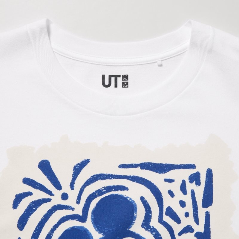 White Women Uniqlo Mickey Stands Ut (Short Sleeve Graphic) T Shirts | USA JFYDO-1597