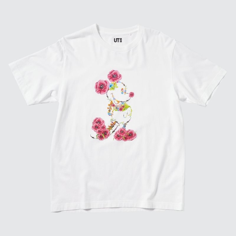 White Women Uniqlo Mickey Stands Ut (Short-sleeve Graphic) T Shirts | USA RDJZA-6301