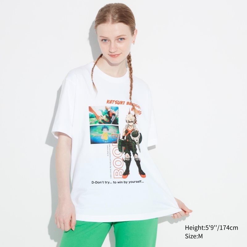 White Women Uniqlo My Hero Academia Ut (Short-sleeve Graphic) T Shirts | USA UFGJE-3041