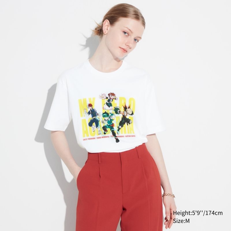 White Women Uniqlo My Hero Academia Ut (Short-sleeve Graphic) T Shirts | USA SNOKG-2851