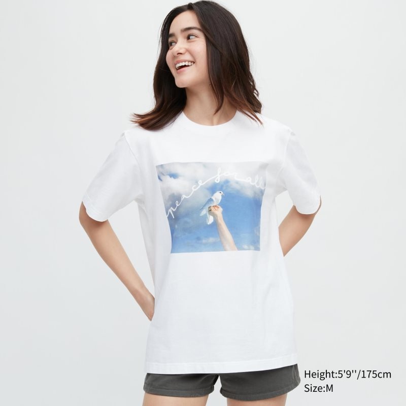 White Women Uniqlo Peace For All (Magnum Photos) (Short-sleeve Graphic) T Shirts | USA BKVPD-8605