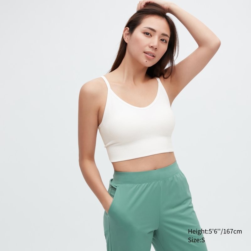 White Women Uniqlo Seamless Half Camisole Bras | USA DKCBU-6039