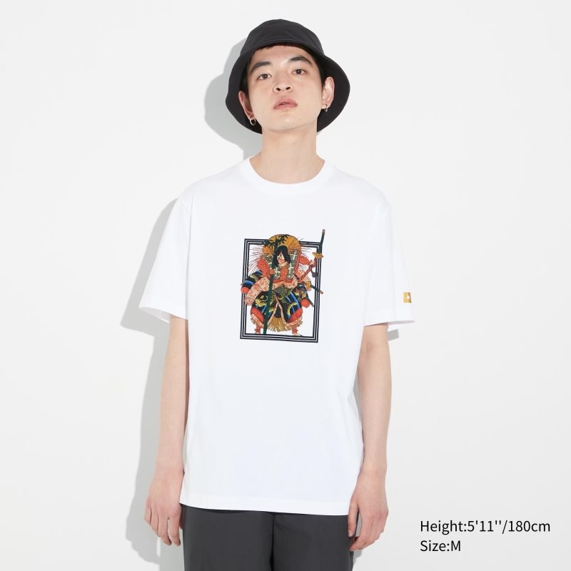 White Women Uniqlo Shochiku Kabuki Ut (Short-sleeve Graphic) T Shirts | USA ZLREF-7831