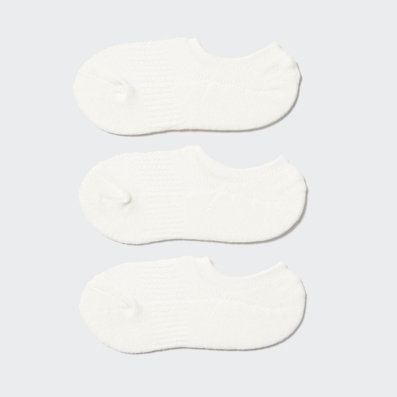 White Women Uniqlo Sport Footsies (3 Pairs) Socks | USA XVIQU-5690