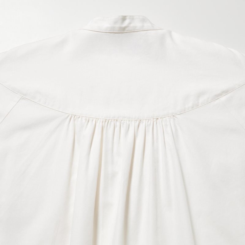 White Women Uniqlo Volume Long-sleeve (Ines De La Fressange) Blouse | USA ULVGZ-7628